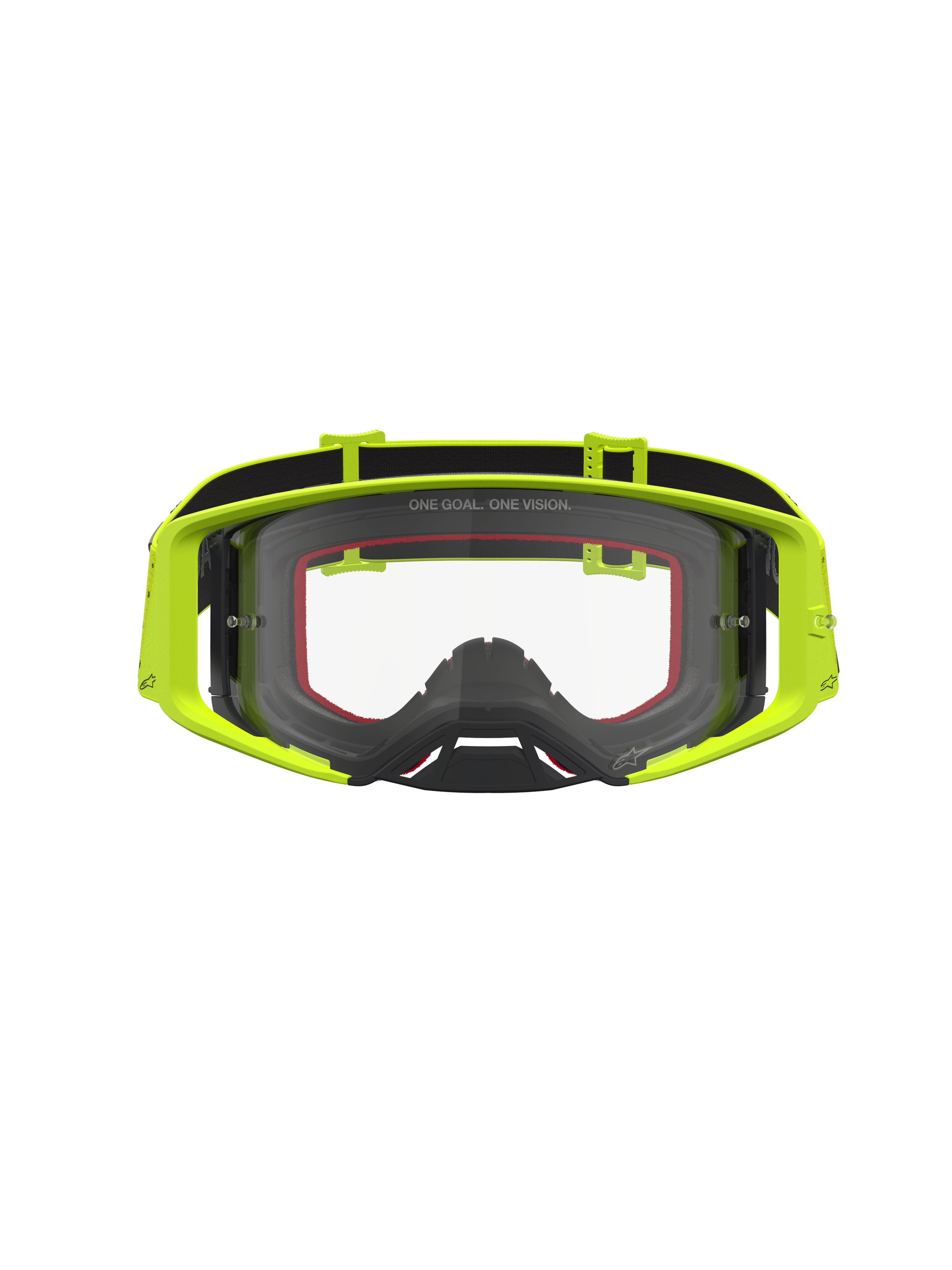 Alpinestars Supertech Vesta, gafas de motocross para carreras, amarillo flúor y negro, con lente transparente antivaho