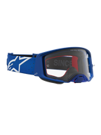 Alpinestars gafas Supertech Vesta, gafas de motocross para off-road y supercross, azules y blancas, lente transparente, diseño de montura probado en competición
