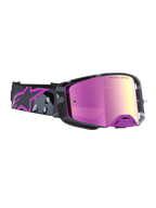 Gafas de motocross Alpinestars Supertech Lone Edición Limitada, con lente rosa espejo y correa de camuflaje morada