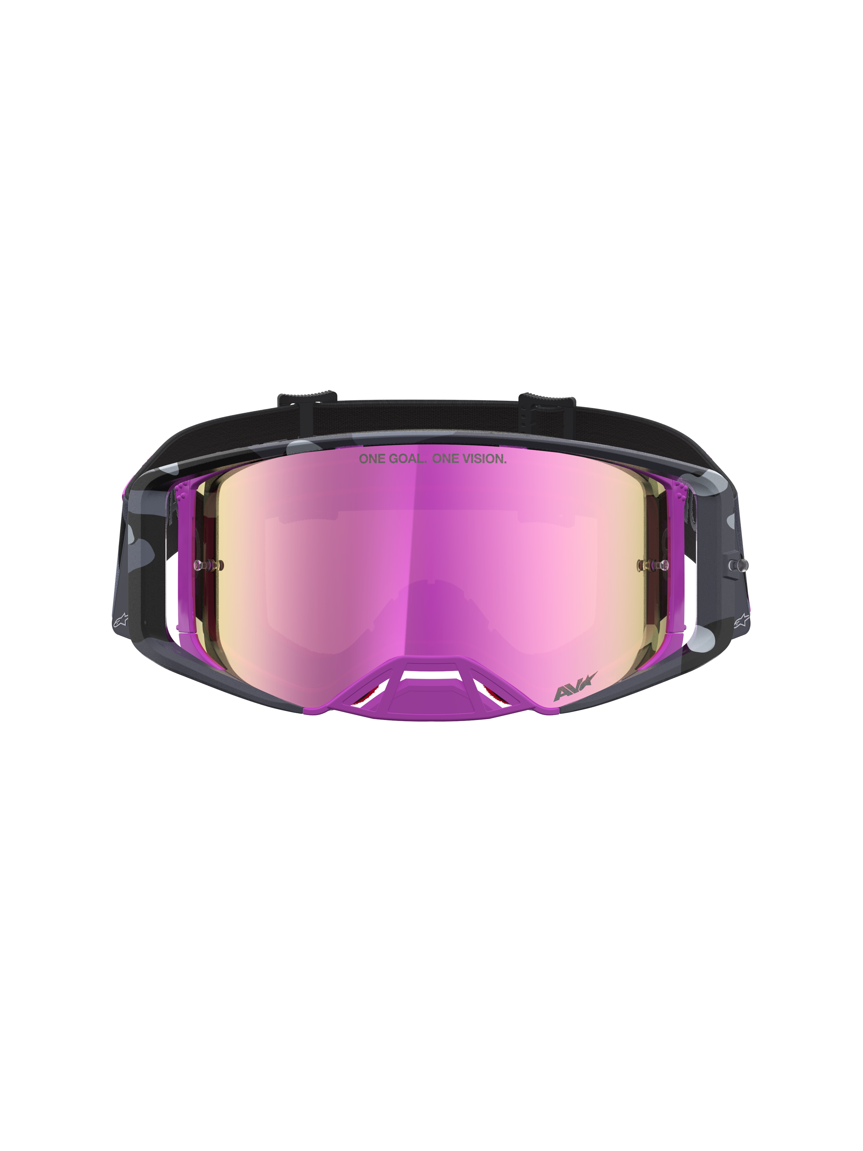Gafas Alpinestars Supertech Lone Edición Limitada, gafas de motocross con tecnología de lentes de alto contraste, camuflaje morado y rosa espejo