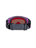 Gafas Alpinestars Supertech Lone Edición Limitada, gafas de motocross con correa de camuflaje y lente rosa espejo, moradas y negras, vista trasera.