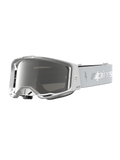 Alpinestars Vision 8 Amber, gafas de motocross blancas y plateadas con lente de espejo plateado antiempañante