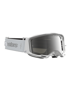 Alpinestars Vision 8 Amber, gafas de motocross para hombre, blancas y plateadas, lente de espejo y marco A-FLEX
