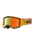 Gafas de motocross Alpinestars Vision 8 Amber Mirror, amarillas y rojas, con montura A-FLEX y lente de espejo antivaho