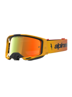 Gafas de motocross Alpinestars Vision 8 Amber Mirror, amarillas y rojas, con montura A-FLEX y lente de espejo antivaho