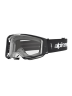 Alpinestars Vision 8 Amber, gafas de motocross, negras y plateadas, lente transparente, ventilación RAM-AIR y marco A-FLEX