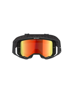 Gafas Alpinestars Vision 8 Corp, gafas de motocross, negro y rojo espejo, vista frontal con lente roja reflectante y texto 'ONE GOAL. ONE VISION.', montura negra con ventilación RAM-AIR, correa ajustable y protección ocular profesional para carreras todoterreno