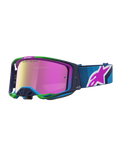 Alpinestars Vision 8 Maven Motocross Goggles in Blithe Blue and Purple Mirror Pink with RAM-AIR and A-FLEX frame.