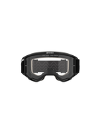 Alpinestars Vision 5 Corp Goggles, gafas de motocross, montura negra con lente transparente, vista frontal, con el lema 'ONE GOAL. ONE VISION.' en la parte superior, diseño de campo de visión amplio para carreras off-road.