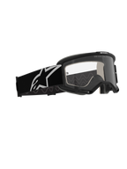 Alpinestars Vision 5 Corp Goggles, gafas de motocross, montura negra con lente transparente antiempañante, correa ancha negra con el logotipo de Astars en blanco, gafas de alto rendimiento para off-road con ventilación RAM-AIR
