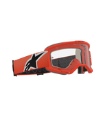 Alpinestars Vision 5 Corp Goggles, Motocross Goggles, Orange and Clear, orange frame and strap featuring a bold black and white star logo, clear anti-fog lens, professional off-road racing eyewear