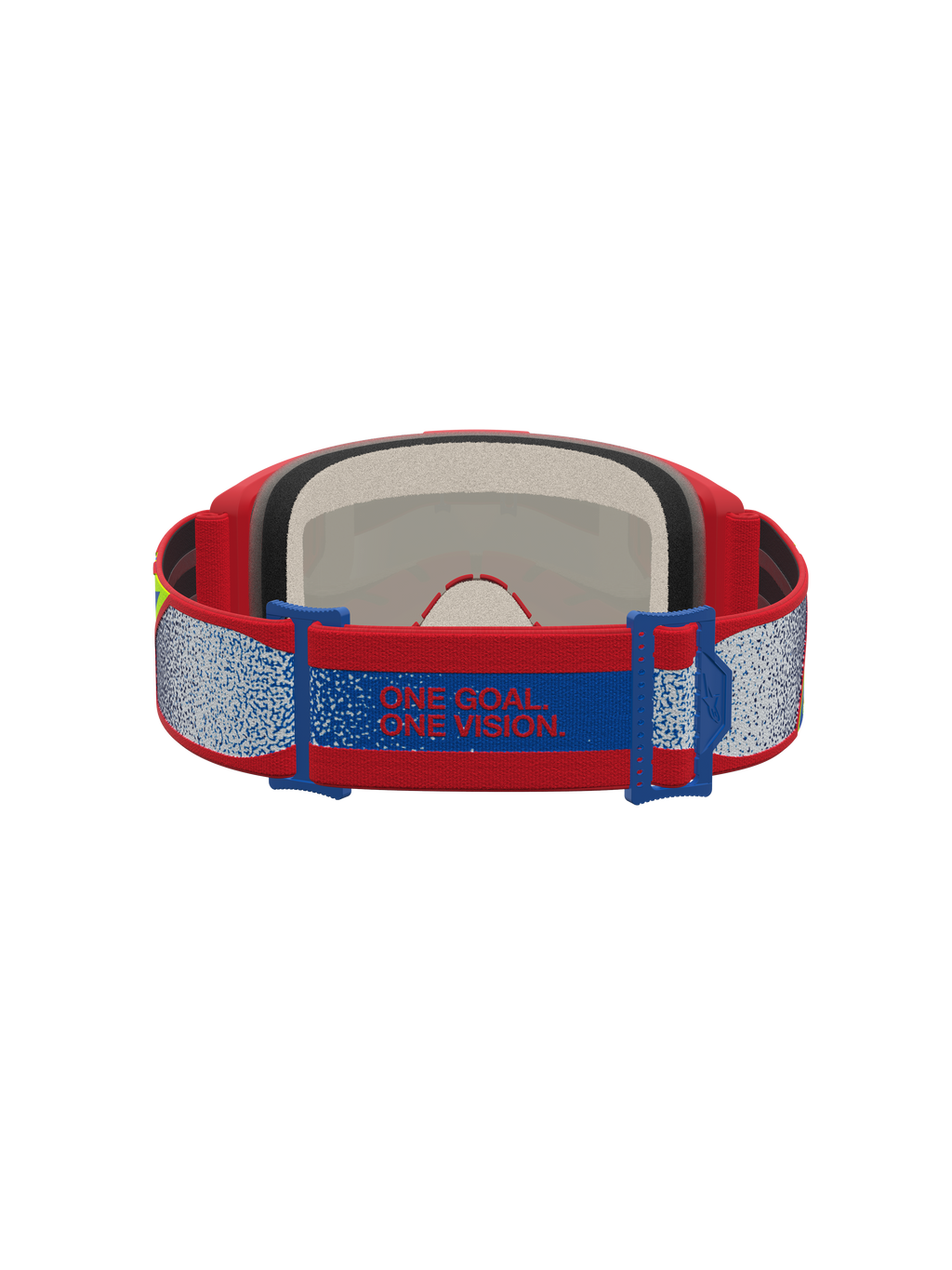 Alpinestars Vision 5 Drag, gafas de motocross rojas y azules, para hombre, correa One Goal One Vision y espuma facial acolchada