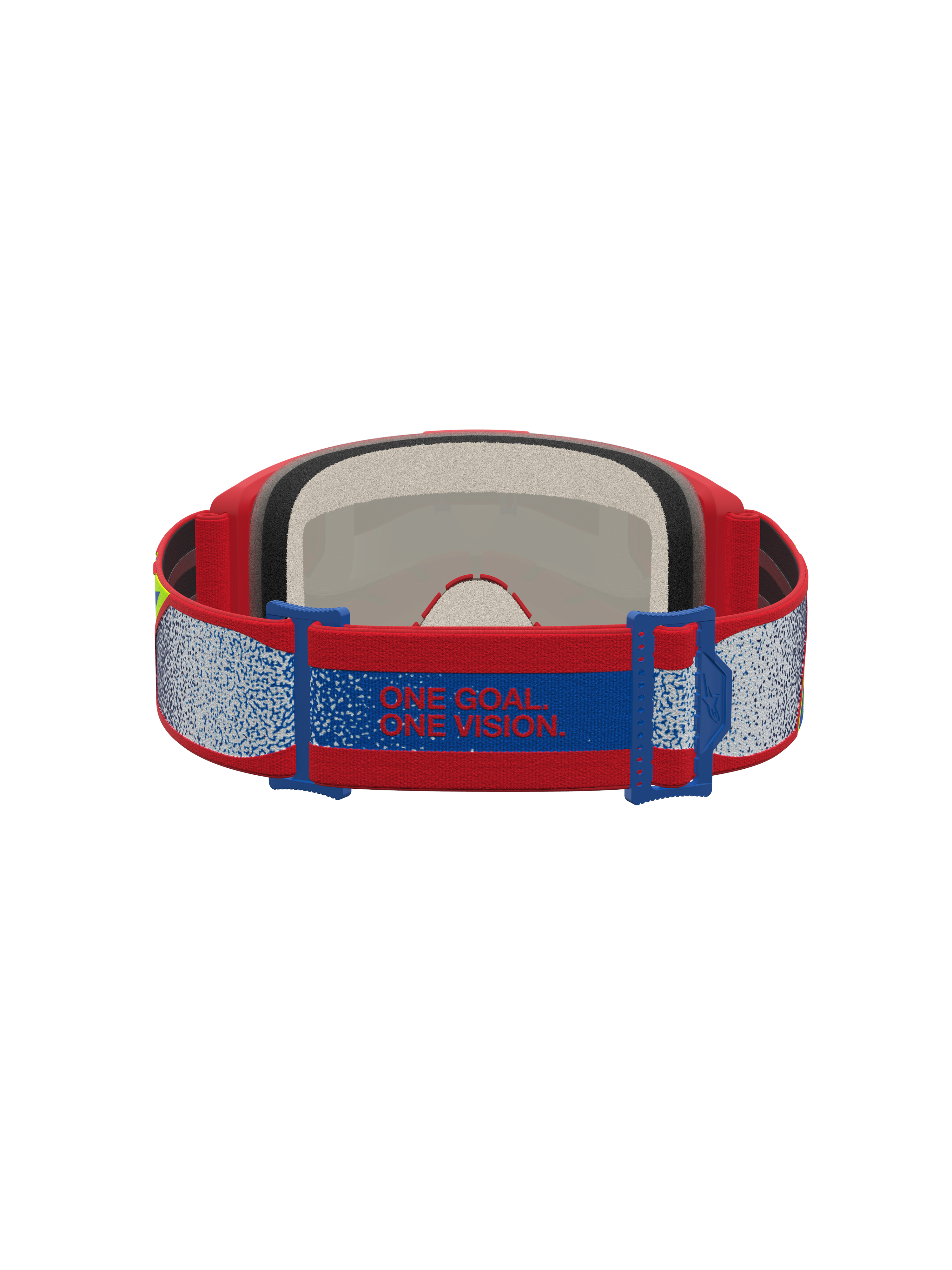 Alpinestars Vision 5 Drag, gafas de motocross rojas y azules, para hombre, correa One Goal One Vision y espuma facial acolchada