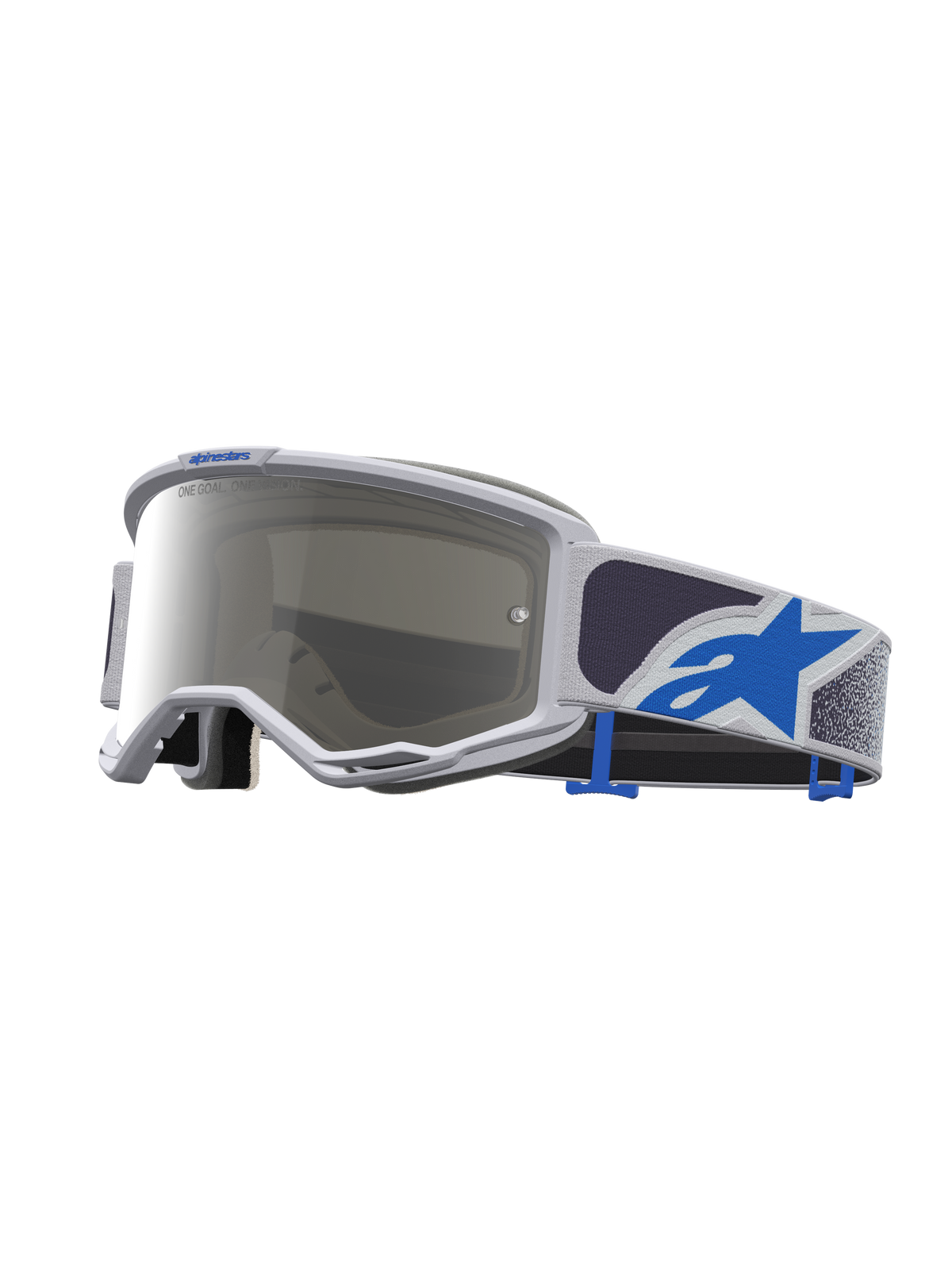 Alpinestars Vision 5 Drag, gafas de motocross unisex, lila claro y azul, lente de espejo plateada y marco flexible A-FLEX