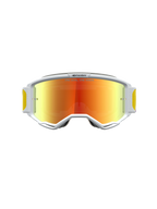Alpinestars Vision 5 Drag, gafas de motocross con marco blanco A-FLEX, lente de espejo naranja y roja y ventilación RAM-AIR