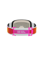 Alpinestars Vision 5 Drag, gafas de motocross, naranja y rosa, correa con el lema ONE GOAL. ONE VISION., vista trasera
