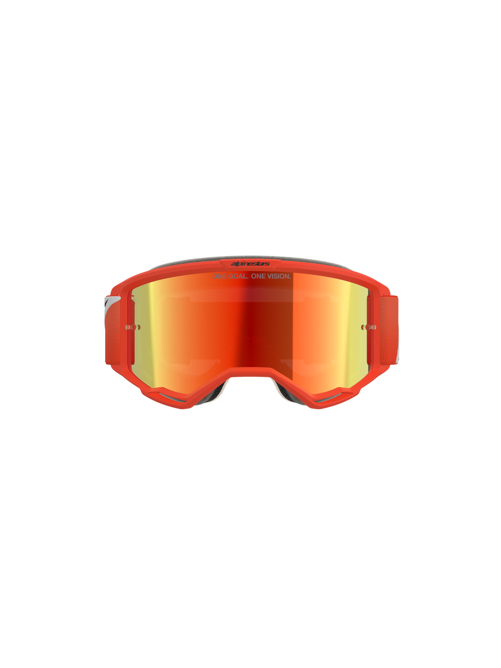 Alpinestars Vision 5 Corp Goggles, Motocross Goggles, Orange frame with Orange Mirror Red reflective lens, red adjustable strap, sleek off-road performance design