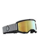 Alpinestars Vision 5 Hone, gafas de motocross para off-road, negras y blancas, lente de espejo dorada, montura A-FLEX