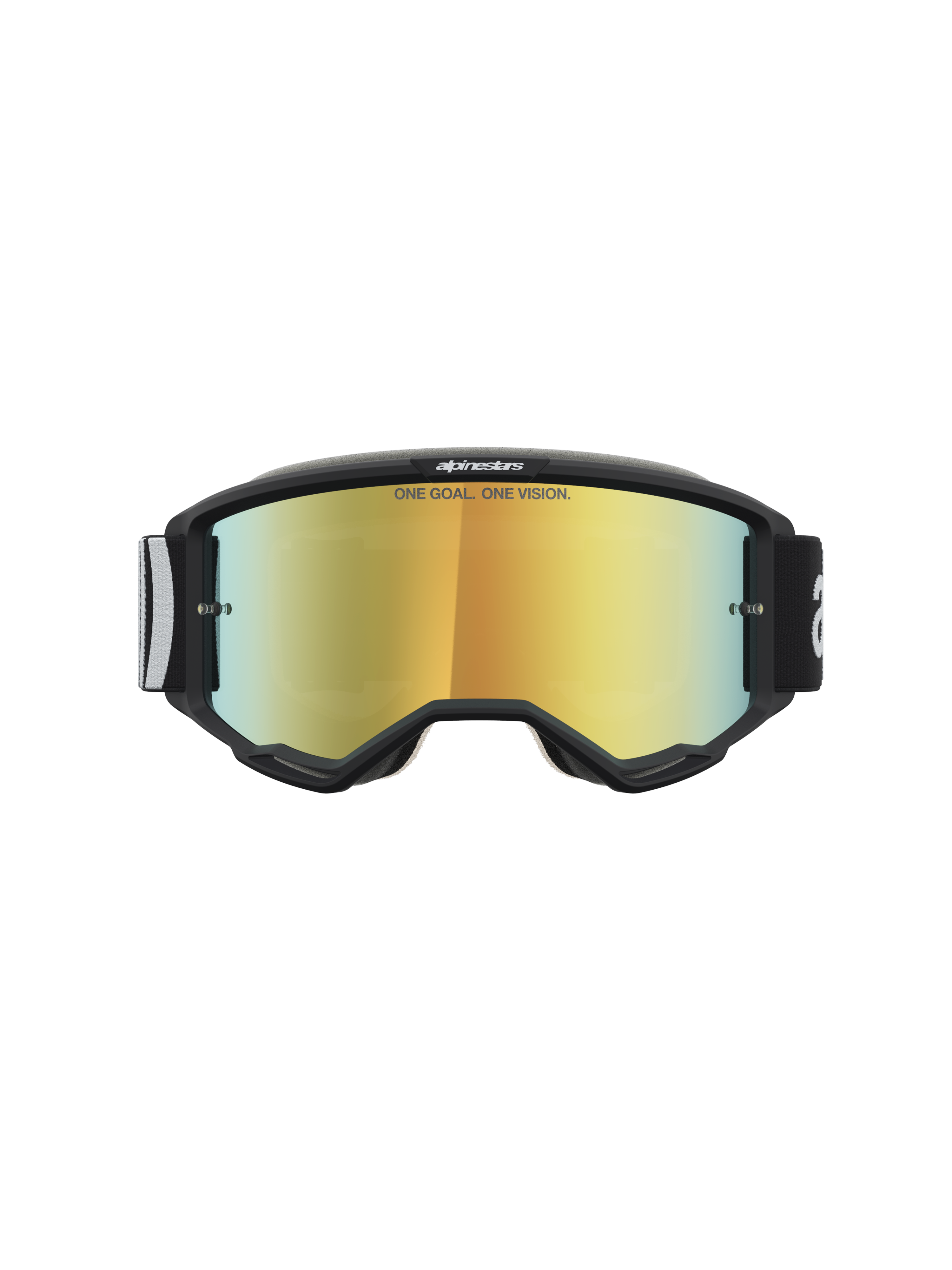 Alpinestars Vision 5 Hone, gafas de motocross para off-road, negras con lente de espejo dorada, sistema de ventilación RAM-AIR para carreras de motocross