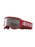 Alpinestars Vision 5 Hone, gafas de motocross rojas y blancas, lente plateada de espejo y montura flexible A-FLEX