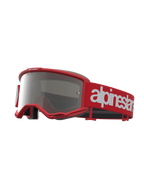 Alpinestars Vision 5 Hone, gafas de motocross rojas y blancas, lente plateada de espejo y montura flexible A-FLEX