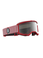 Alpinestars Vision 5 Hone, gafas de motocross, rojas y blancas, lente plateada de espejo y marco flexible A-FLEX.