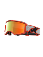 Alpinestars Vision 5 Rora, gafas de motocross naranjas y plateadas con lente de espejo roja y montura A-FLEX