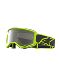 Alpinestars Vision 5 Rora, gafas de motocross, negras y amarillas fluo, lente plateada espejada y ventilación RAM-AIR