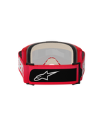 Gafas Alpinestars Vision 5 Blaze, gafas de motocross, rojas, vista trasera con espuma facial multicapa de gran grosor y una correa ancha ajustable con letras blancas de Alpinestars y un parche con el logotipo en negro
