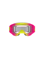 Gafas Alpinestars Vision 5 Wordmark, gafas de motocross, rosa y amarillo flúor con lente transparente, montura con degradado vibrante, correa tejida ancha con marca en amarillo, protección ocular de alto rendimiento para conducción todoterreno