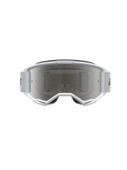 Alpinestars Vision 3 Wordmark Mirror, gafas de motocross blancas y negras con lente plateada de espejo anti-vaho.