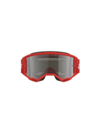 Alpinestars Vision 3 Wordmark Goggles, Motocross Goggles, Red frame with Silver Mirror lens, front view featuring 'ONE GOAL. ONE VISION.' text on the lens and a wide red strap
