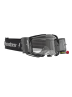 Gafas Alpinestars Vision 8 Ámbar Roll Off, para motocross, negras y plateadas con sistema roll off y lente transparente.