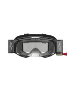 Alpinestars Vision 8 Ámbar Roll Off, gafas de motocross, negras y plateadas, con sistema roll off y lente transparente
