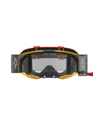 Gafas Alpinestars Vision 8 Amber Roll Off, gafas de motocross y off-road, amarillas y rojas, lente transparente con sistema roll off integrado