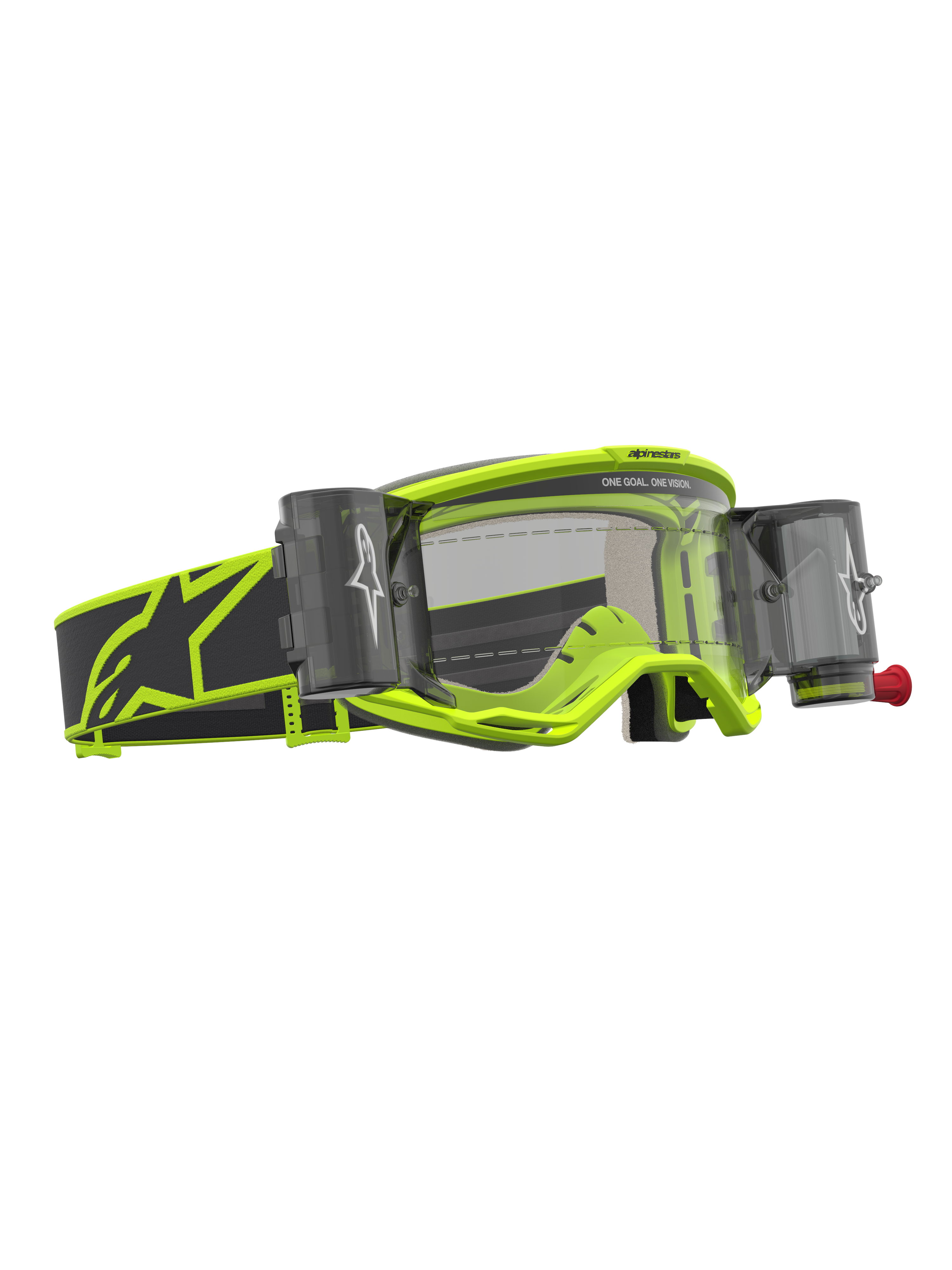 Alpinestars Vision 5 Rora Roll Off, gafas de motocross, amarillas flúor y negras, con lente transparente y sistema Roll Off