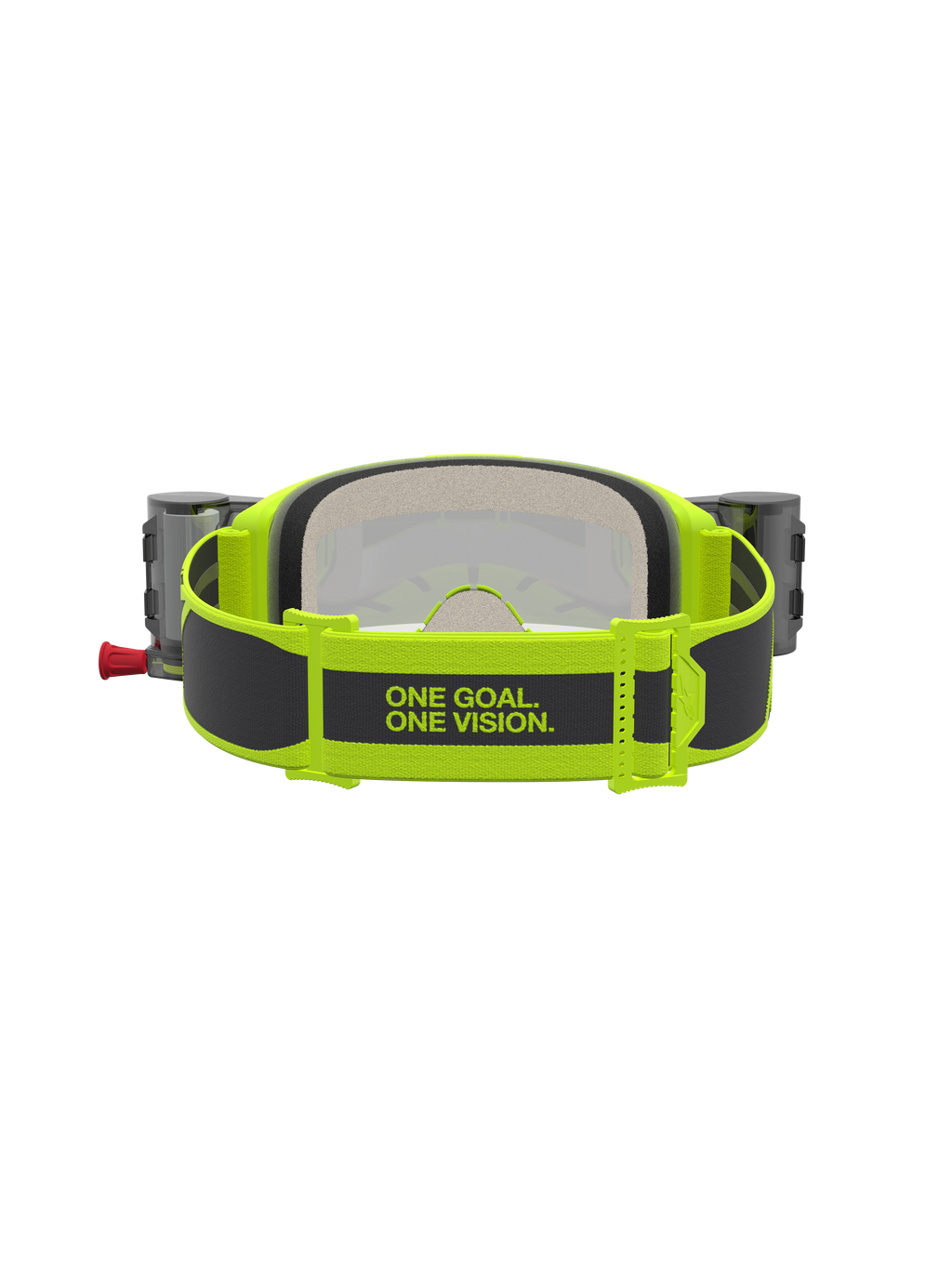 Gafas Vision 5 Rora Roll Off de Alpinestars, para motocross, amarillas fluo y negras, con sistema roll off y correa con eslogan
