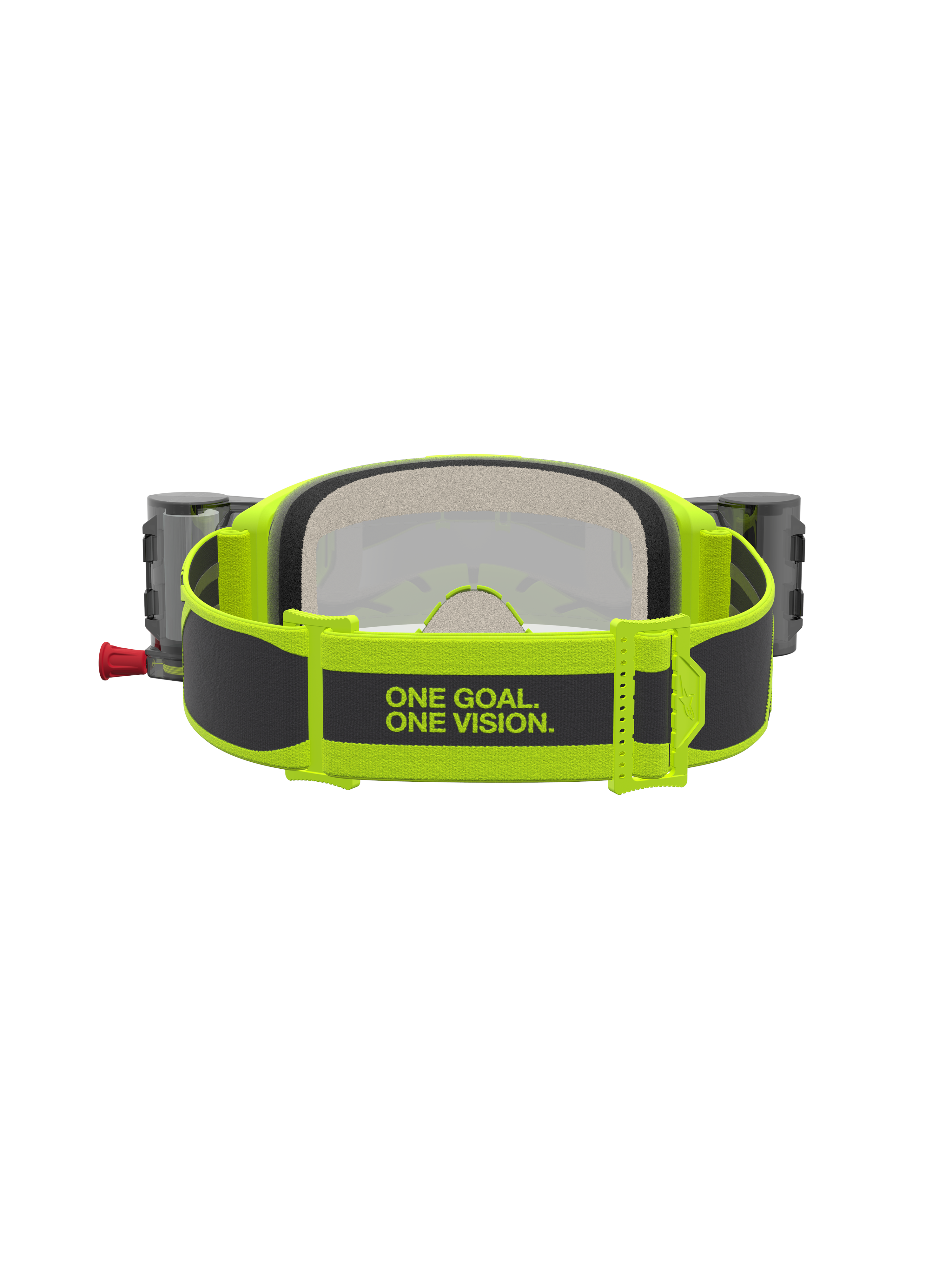 Gafas Vision 5 Rora Roll Off de Alpinestars, para motocross, amarillas fluo y negras, con sistema roll off y correa con eslogan