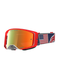 Alpinestars Supertech Fiftyfold, gafas de motocross azules y rojas, edición limitada, lente de espejo y bandera de EE. UU.