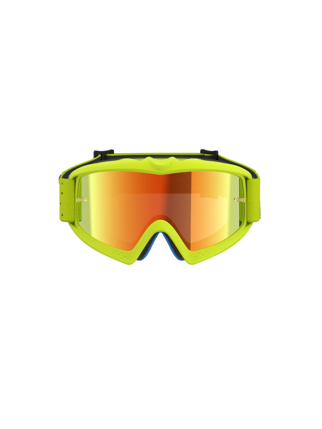 Alpinestars Gafas Vision Vesta Juveniles, gafas de motocross amarillo flúor con lente de espejo roja para jóvenes pilotos.