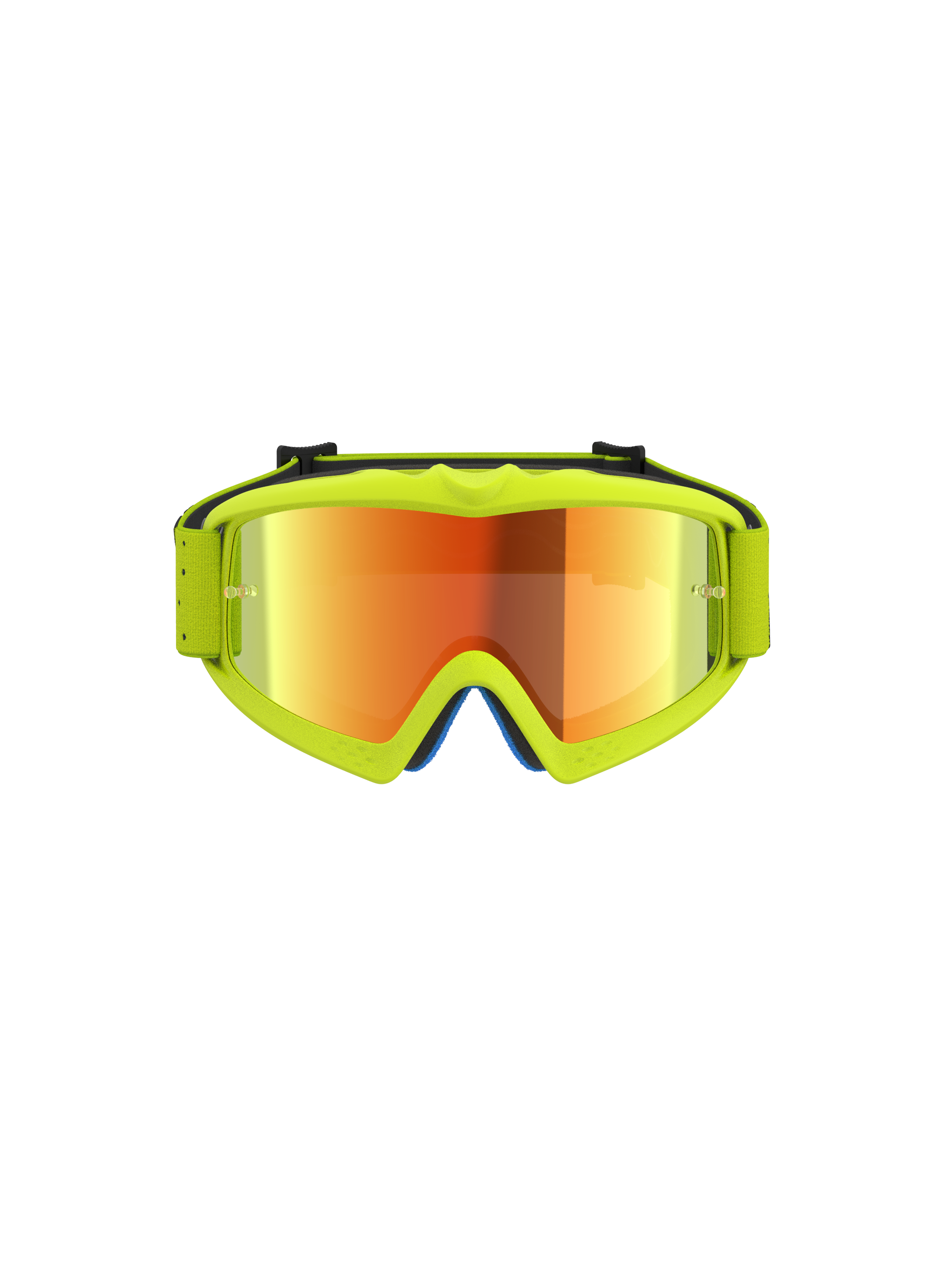 Alpinestars Gafas Vision Vesta Juveniles, gafas de motocross amarillo flúor con lente de espejo roja para jóvenes pilotos.