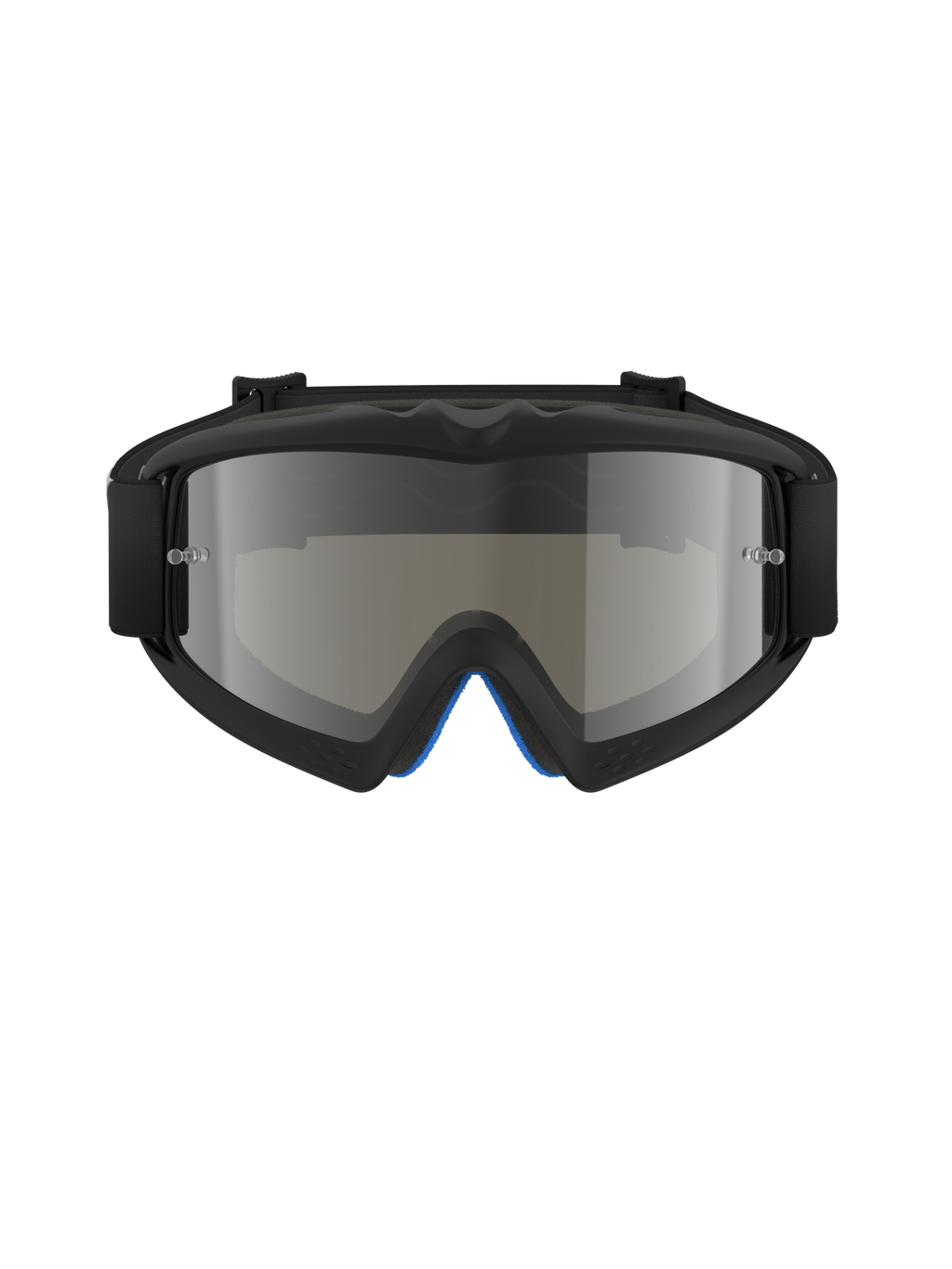 Alpinestars Vision Youth Corp Goggles, Motocross Goggles, Black Mirror Silver, front-facing view featuring a mirrored polycarbonate lens and black A-FLEX urethane frame, professional off-road eye protection for youth riders