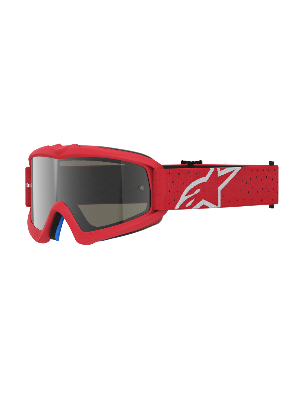 Alpinestars Vision Vesta Juvenil, gafas de motocross rojas con lente de espejo plateada y protección anti-vaho para niños.