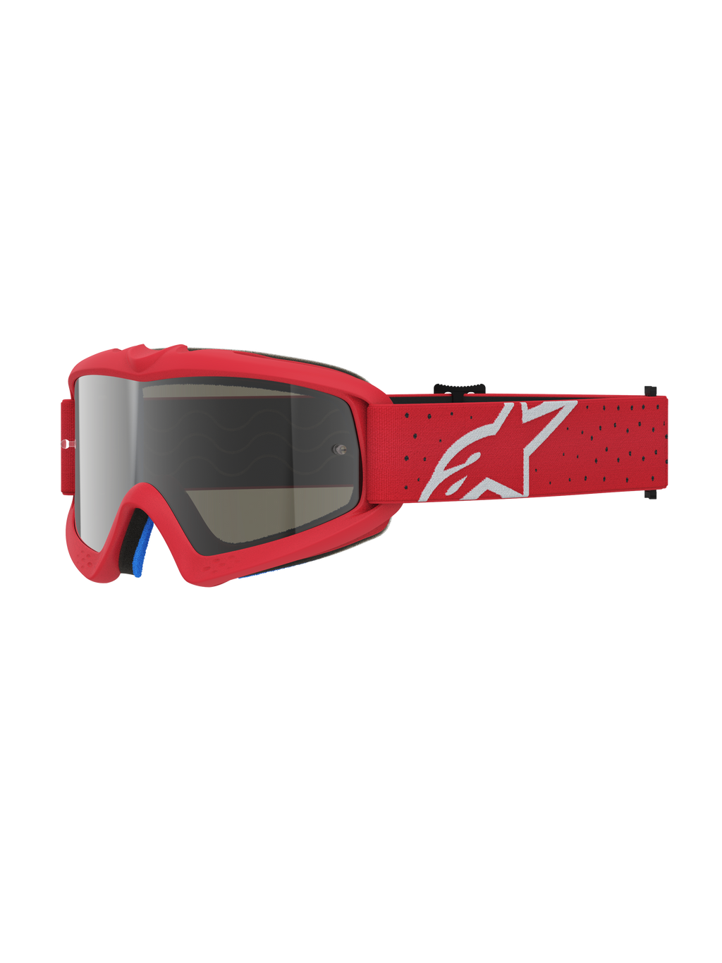 Alpinestars Vision Vesta Juvenil, gafas de motocross rojas con lente de espejo plateada y protección anti-vaho para niños.