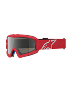Alpinestars Vision Vesta Juvenil, gafas de motocross rojas con lente de espejo plateada y protección anti-vaho para niños.