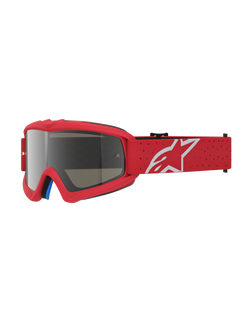 Alpinestars Vision Vesta Juvenil, gafas de motocross rojas con lente de espejo plateada y protección anti-vaho para niños.