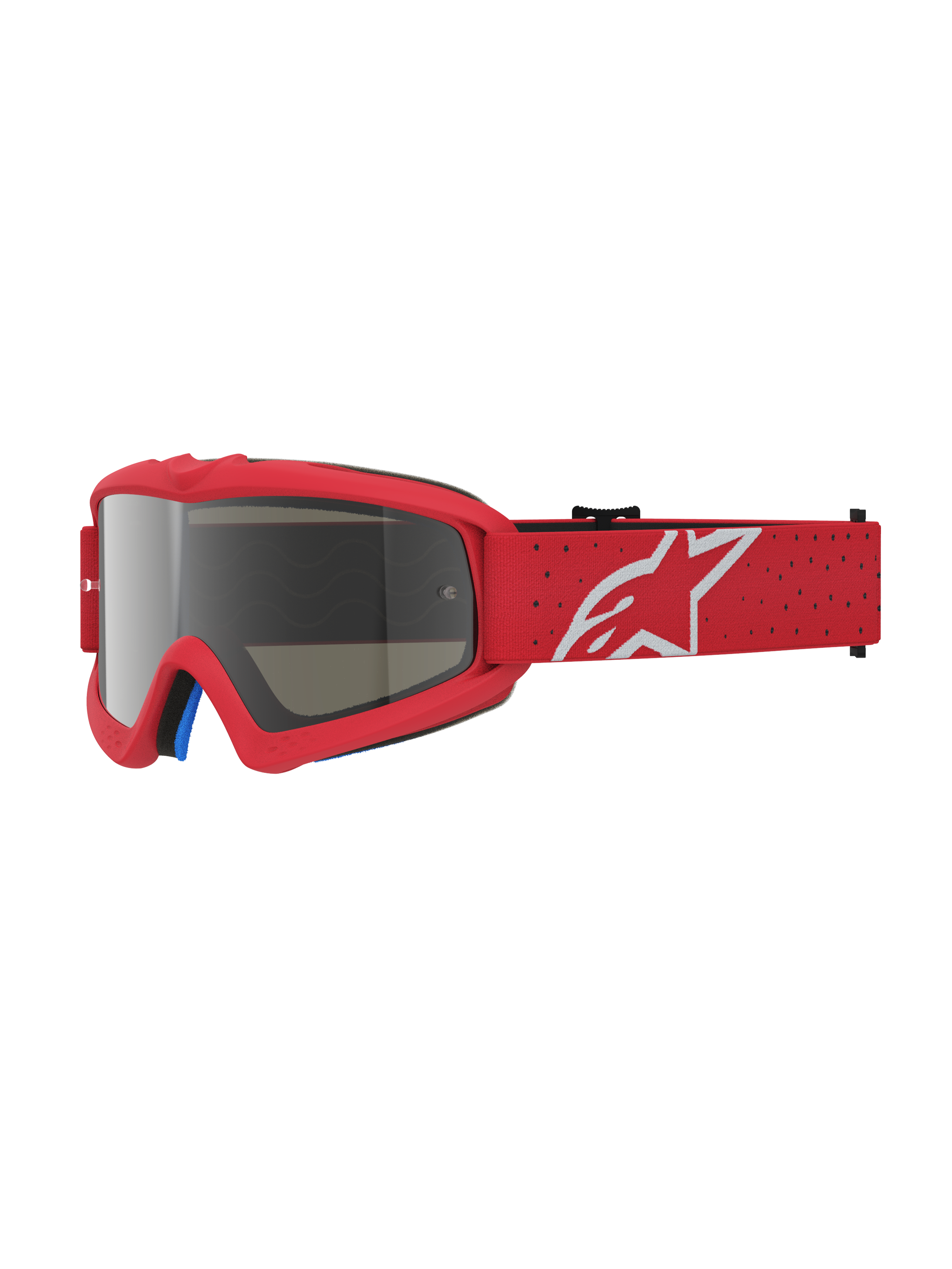 Alpinestars Vision Vesta Juvenil, gafas de motocross rojas con lente de espejo plateada y protección anti-vaho para niños.