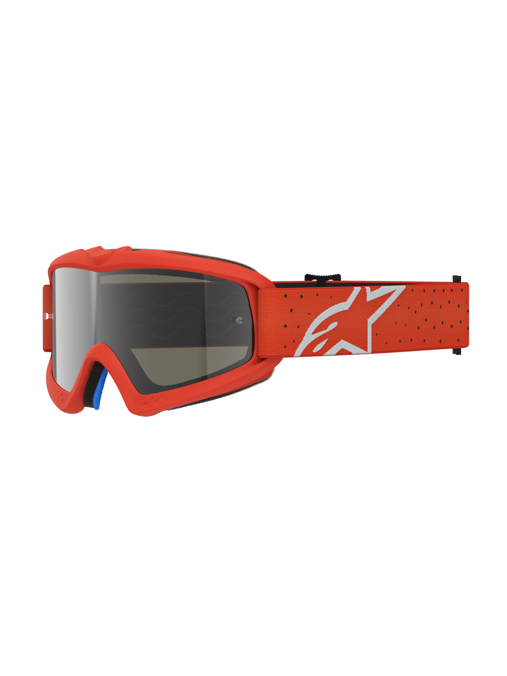 Gafas Alpinestars Vision Vesta Juvenil, gafas de motocross naranja con lente de espejo plateada antivaho y logotipo Astars