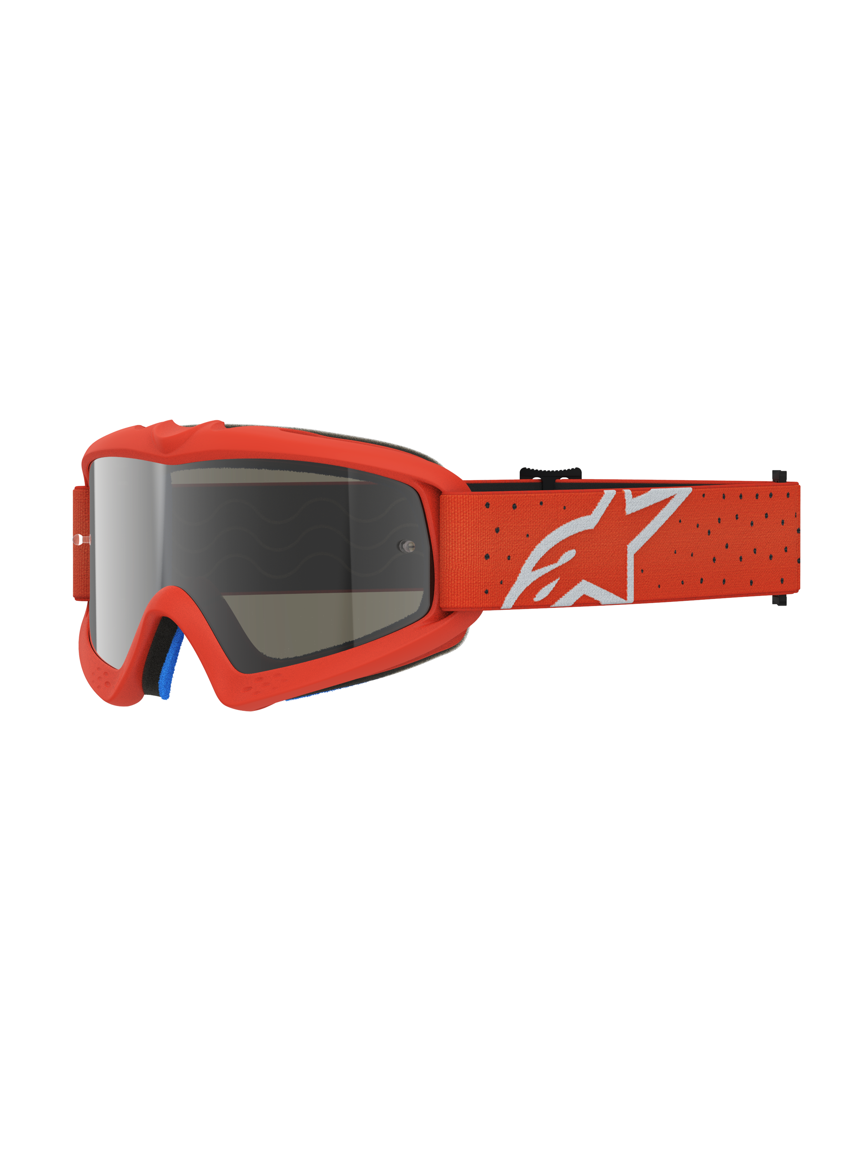 Gafas Alpinestars Vision Vesta Juvenil, gafas de motocross naranja con lente de espejo plateada antivaho y logotipo Astars