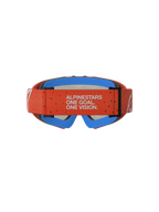 Alpinestars Vision Vesta Juvenil, gafas de motocross con correa naranja, lema de la marca y espuma azul